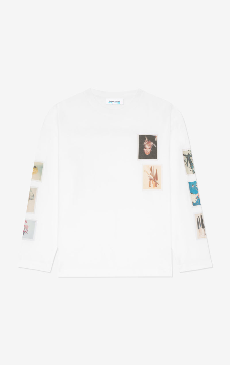 ETUDES STUDIO + ANDY WARHOL LONG SLEEVES RELAX T-SHIRT POLAROID WHITE 1 ETUDES STUDIO + ANDY WARHOL LONG SLEEVES RELAX T-SHIRT POLAROID WHITE 1