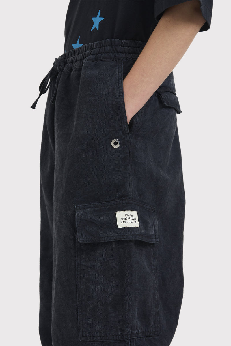 ÉTUDES FORUM CANVAS WRINKLED BLACK TROUSERS 2 ÉTUDES FORUM CANVAS WRINKLED BLACK TROUSERS 2