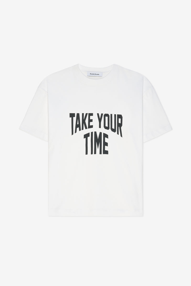 ETUDES STUDIO RELAX TEE SHIRT TAKE YOUR TIME WHITE 1 ETUDES STUDIO RELAX TEE SHIRT TAKE YOUR TIME WHITE 1
