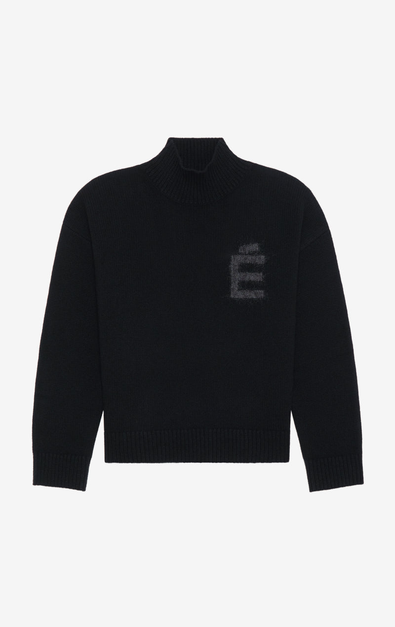 FUNNEL NECK SWEATER É T1 / BLACK FUNNEL NECK SWEATER É T1 / BLACK