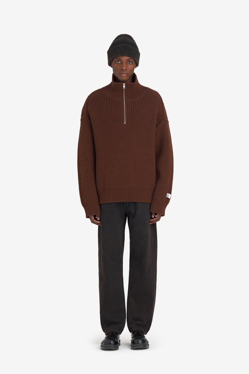ETUDES STUDIO MILITARY RIB HALF ZIP DARK BROWN 3 ETUDES STUDIO MILITARY RIB HALF ZIP DARK BROWN 3