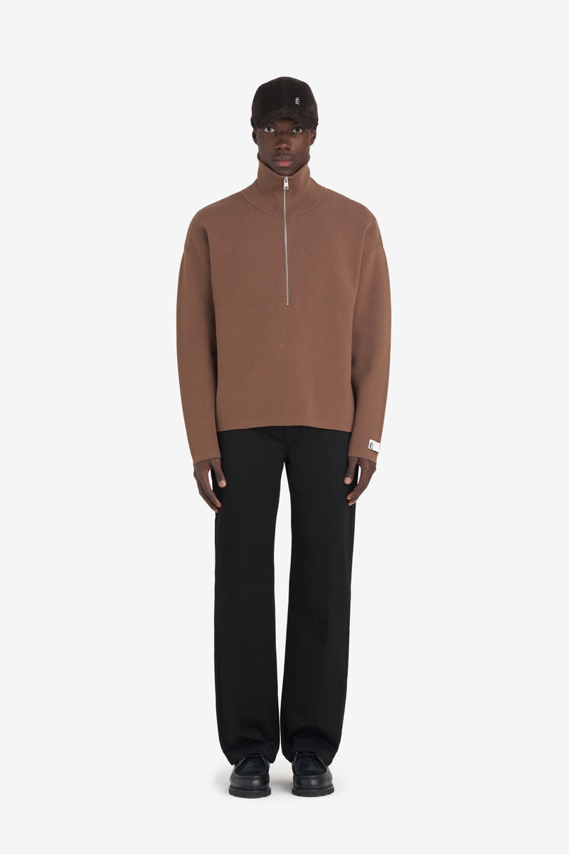 ETUDES STUDIO MILANO HALF ZIP BROWN 3 ETUDES STUDIO MILANO HALF ZIP BROWN 3