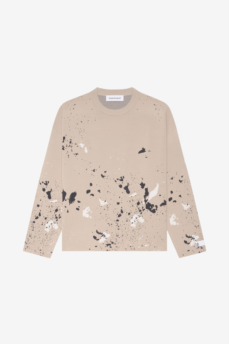 ETUDES STUDIO JACQUARD LONG SLEEVE T-SHIRT SPLASH BEIGE 1 ETUDES STUDIO JACQUARD LONG SLEEVE T-SHIRT SPLASH BEIGE 1