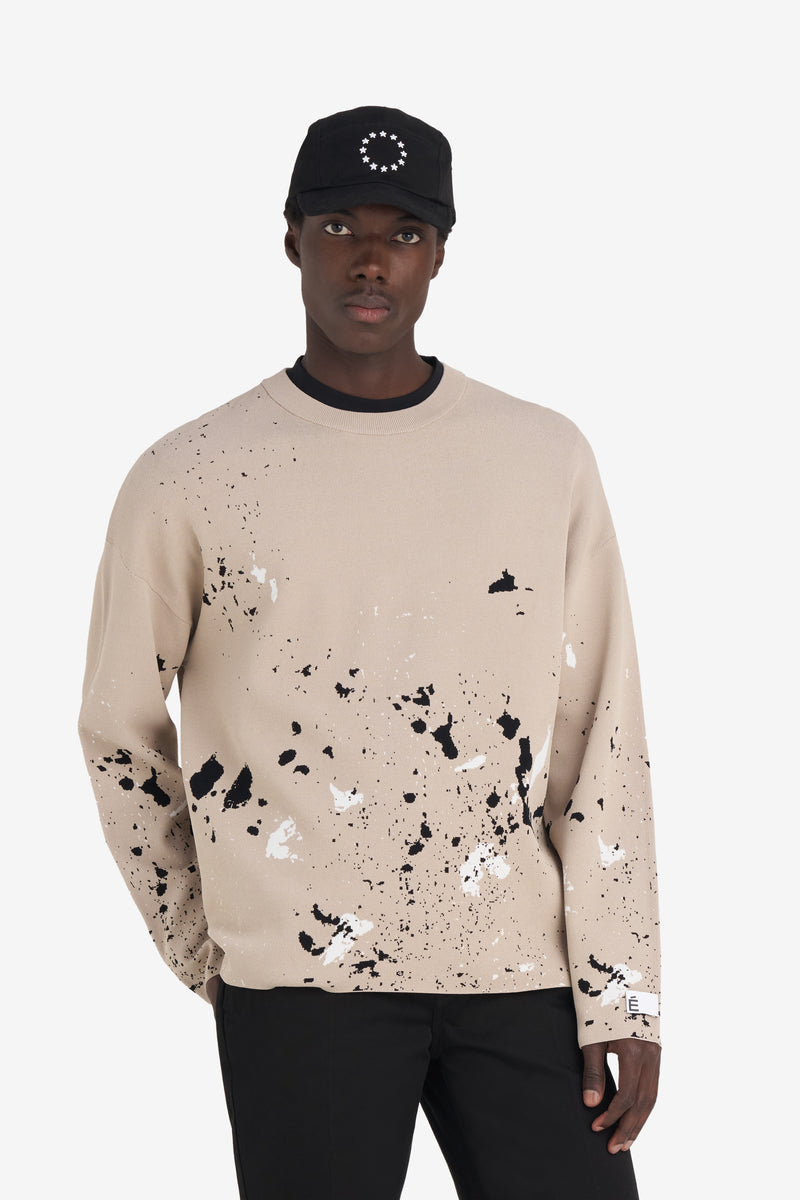 ETUDES STUDIO JACQUARD LONG SLEEVE T-SHIRT SPLASH BEIGE 2 ETUDES STUDIO JACQUARD LONG SLEEVE T-SHIRT SPLASH BEIGE 2