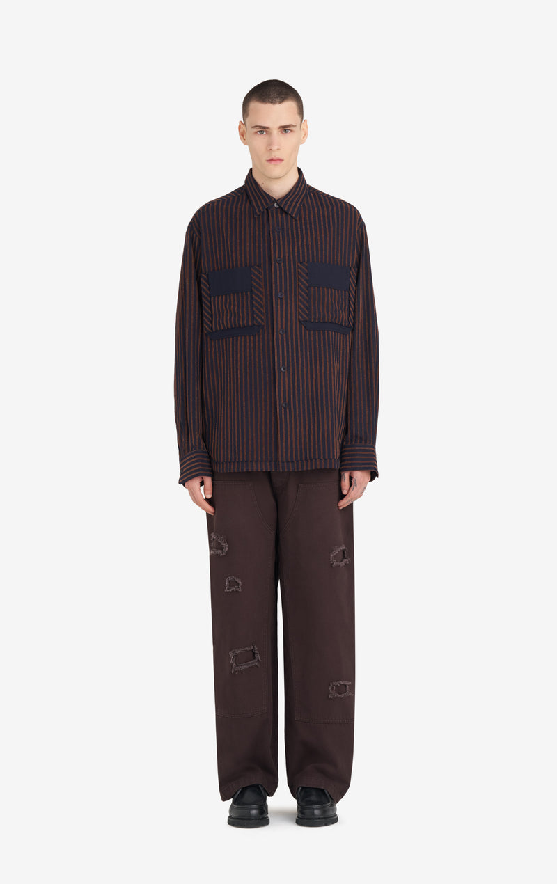 ETUDES STUDIO FLANNEL SHIRT STRIPED NAVY 3 ETUDES STUDIO FLANNEL SHIRT STRIPED NAVY 3