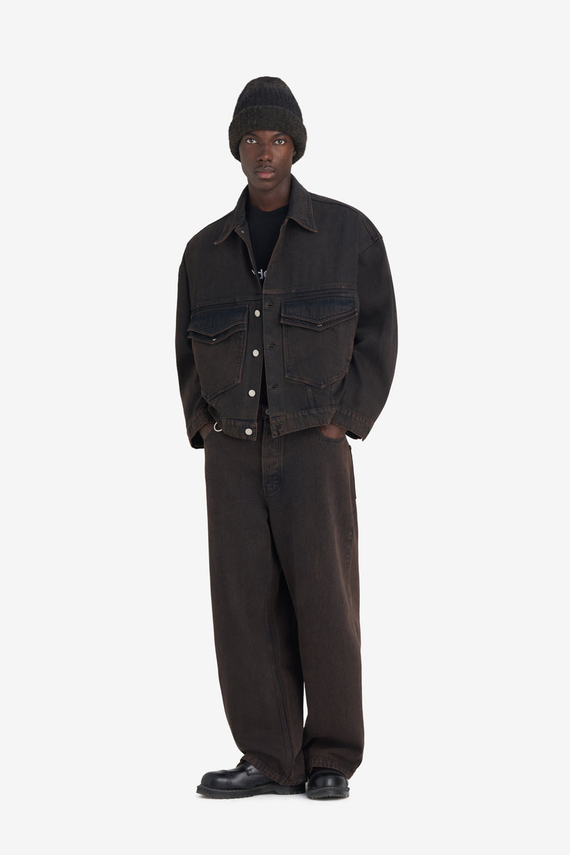 LOOSE DENIM JACKET DK BROWN 4 LOOSE DENIM JACKET DK BROWN 4