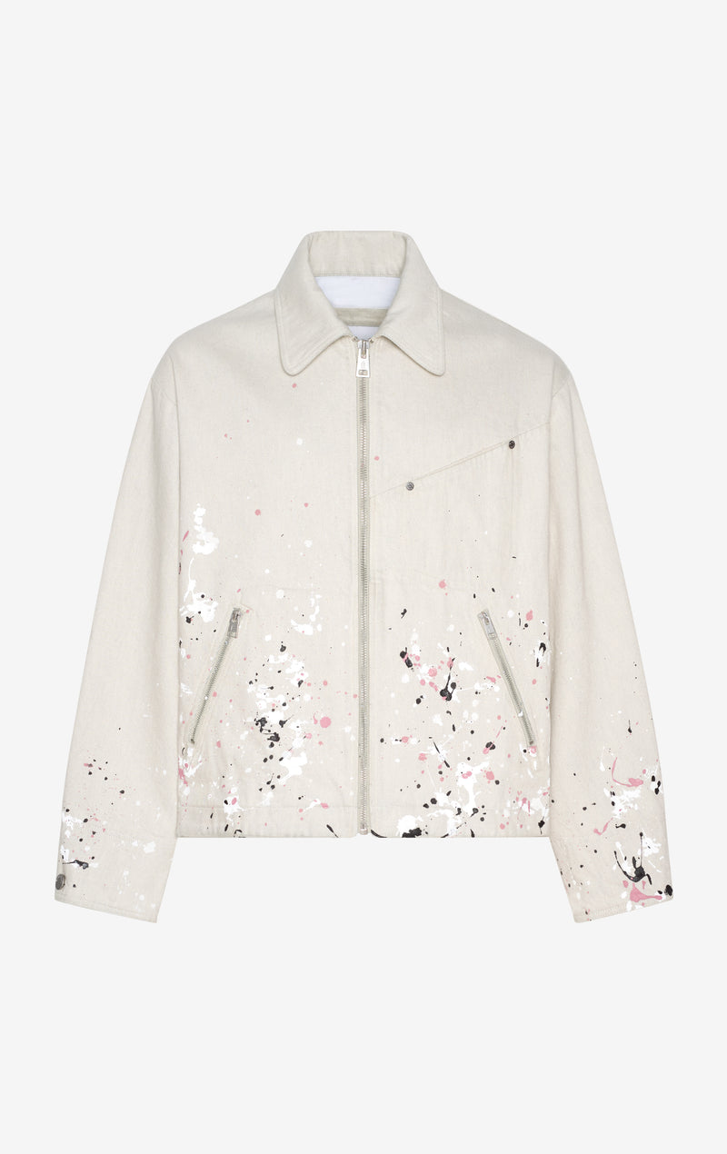 ETUDES STUDIO BOXY ZIPPED JACKET SPLASH ECRU 1 ETUDES STUDIO BOXY ZIPPED JACKET SPLASH ECRU 1