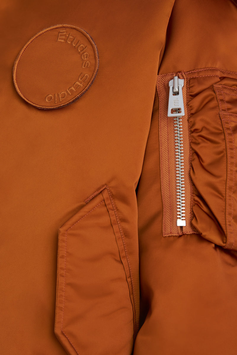 ETUDES STUDIO NYLON BOMBER JACKET CAMEL 6 ETUDES STUDIO NYLON BOMBER JACKET CAMEL 6
