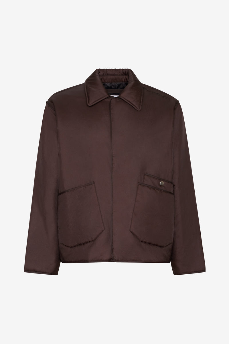 ETUDES STUDIO PADDED SNAP JACKET DARK BROWN 1 ETUDES STUDIO PADDED SNAP JACKET DARK BROWN 1
