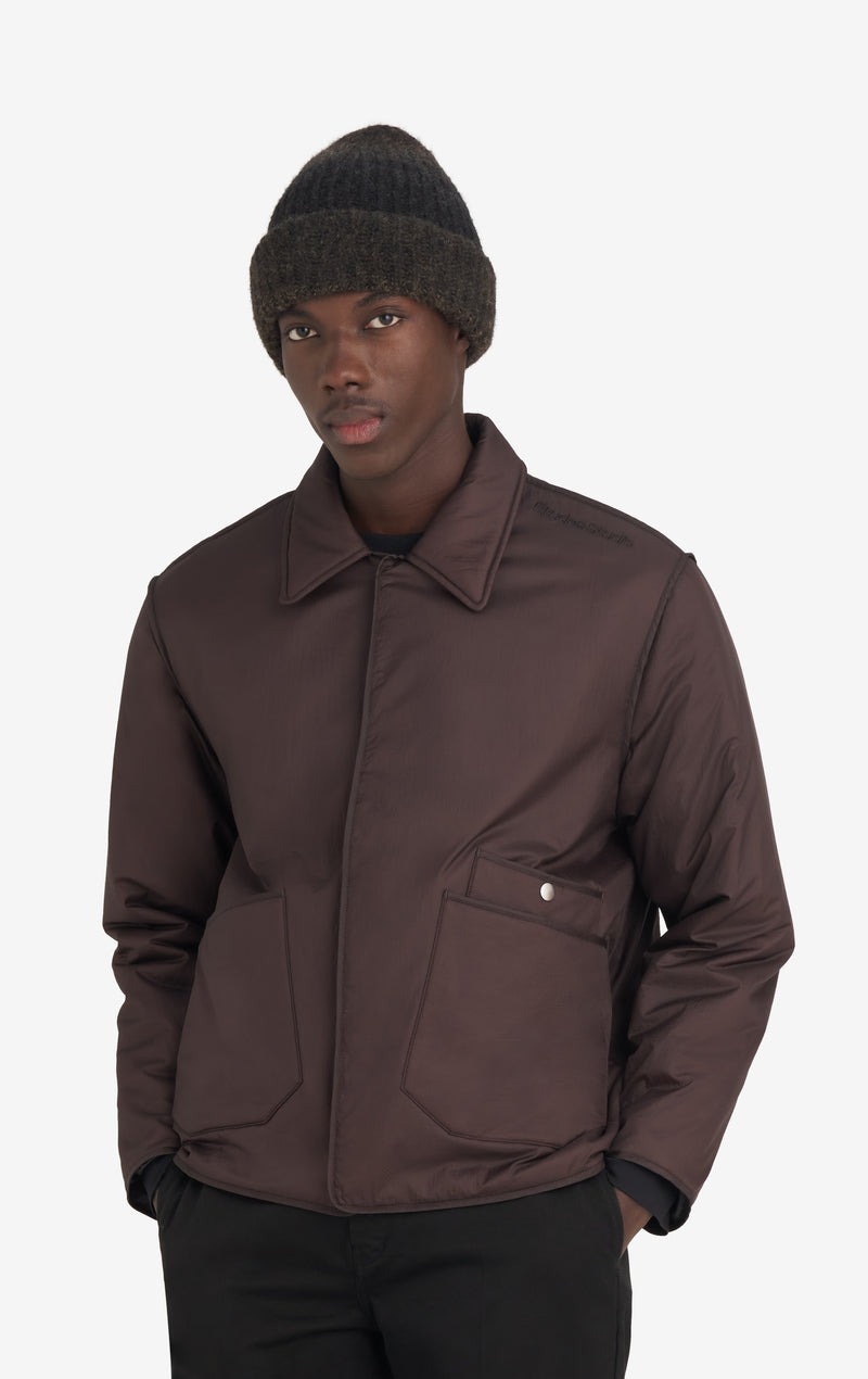ETUDES STUDIO PADDED SNAP JACKET DARK BROWN 2 ETUDES STUDIO PADDED SNAP JACKET DARK BROWN 2