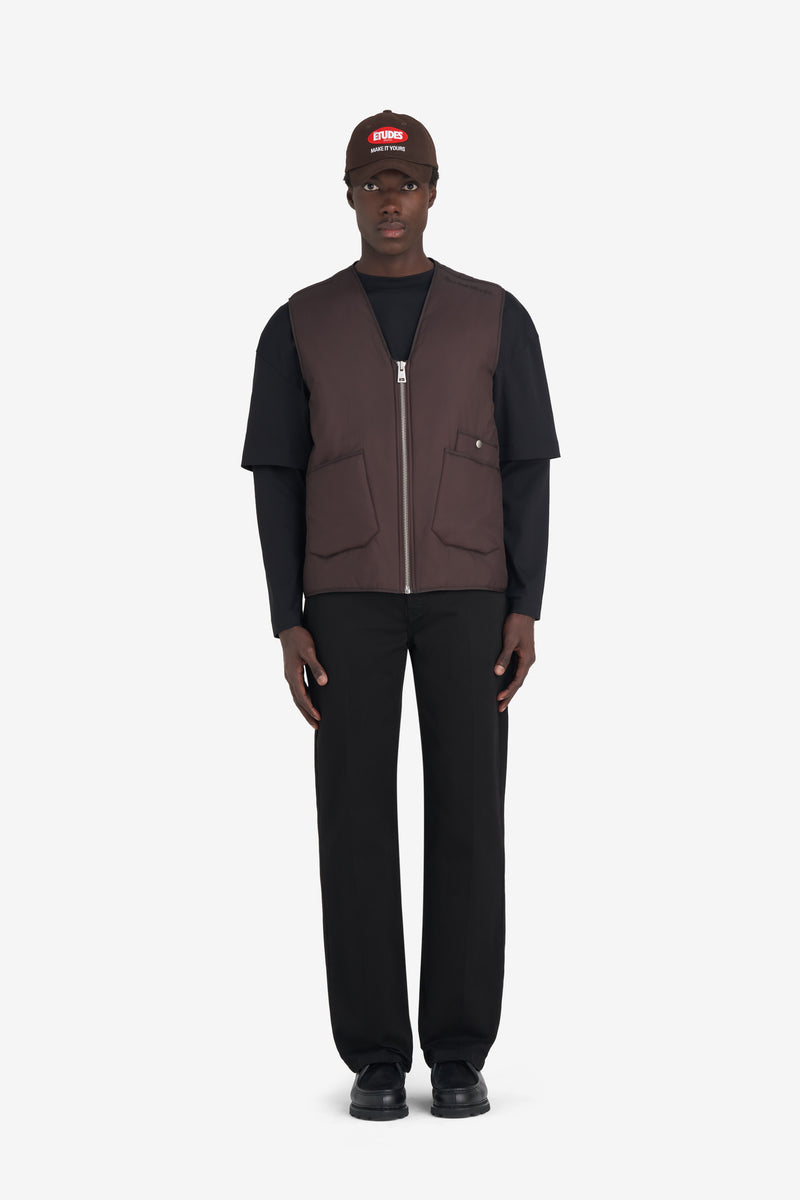 ETUDES STUDIO PADDED ZIP VEST DARK BROWN 3 ETUDES STUDIO PADDED ZIP VEST DARK BROWN 3
