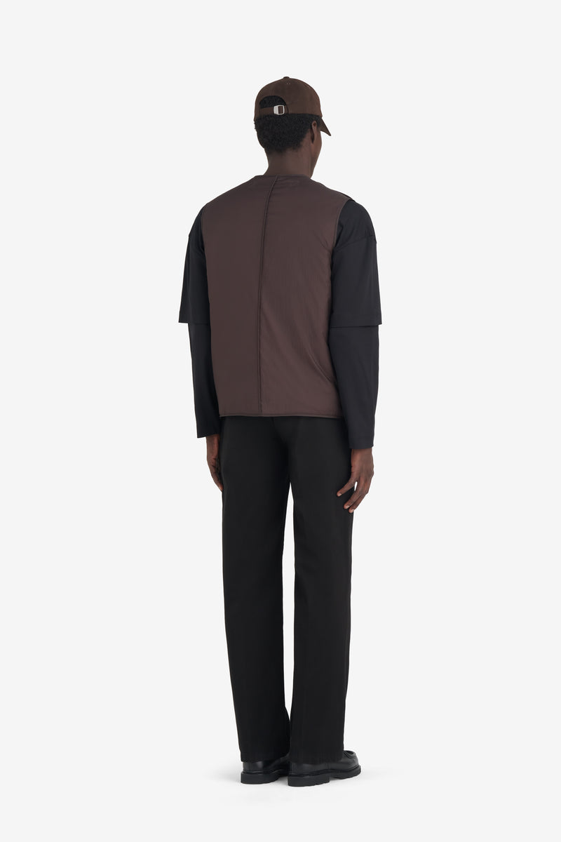 ETUDES STUDIO PADDED ZIP VEST DARK BROWN 5 ETUDES STUDIO PADDED ZIP VEST DARK BROWN 5