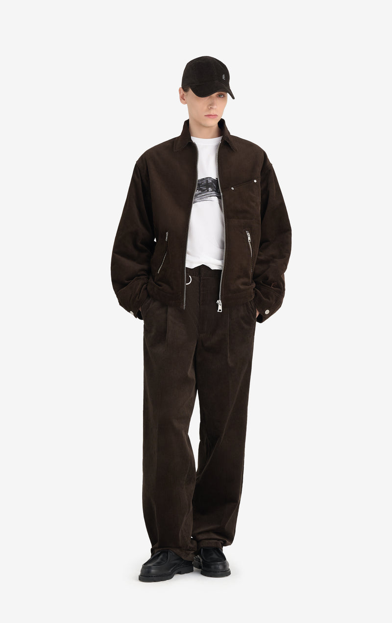 BOXY ZIPPED JACKET 42 / DK BROWN BOXY ZIPPED JACKET 42 / DK BROWN
