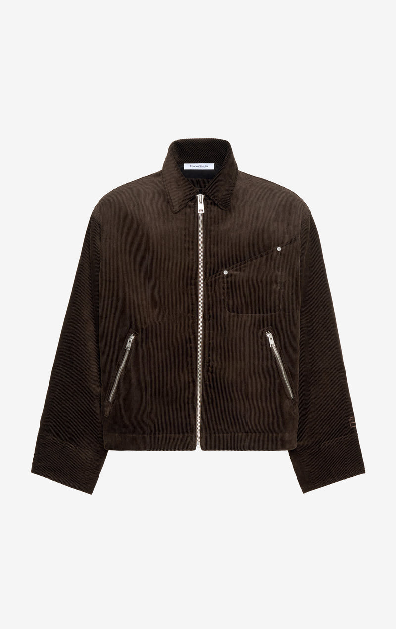 BOXY ZIPPED JACKET 42 / DK BROWN BOXY ZIPPED JACKET 42 / DK BROWN