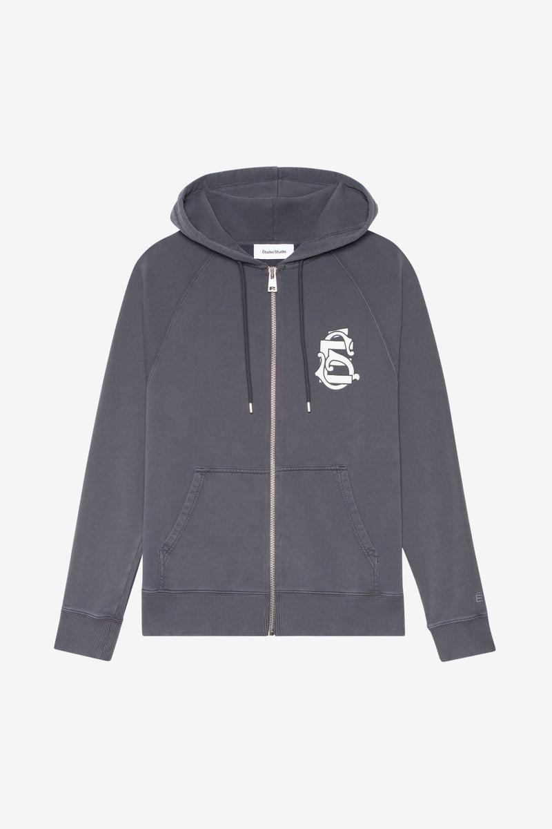 LOOSE ZIP HOODIE EMBLEM SHALE 1 LOOSE ZIP HOODIE EMBLEM SHALE 1