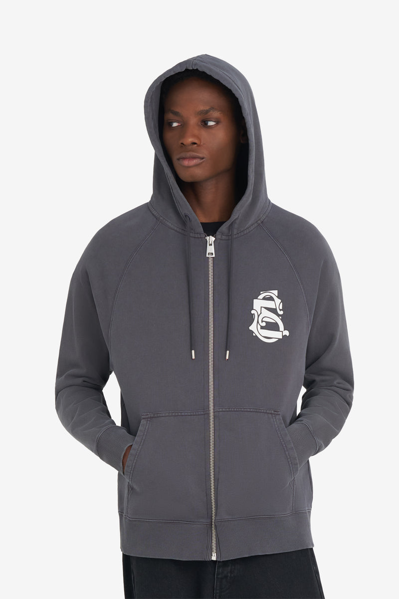 LOOSE ZIP HOODIE EMBLEM SHALE 2 LOOSE ZIP HOODIE EMBLEM SHALE 2
