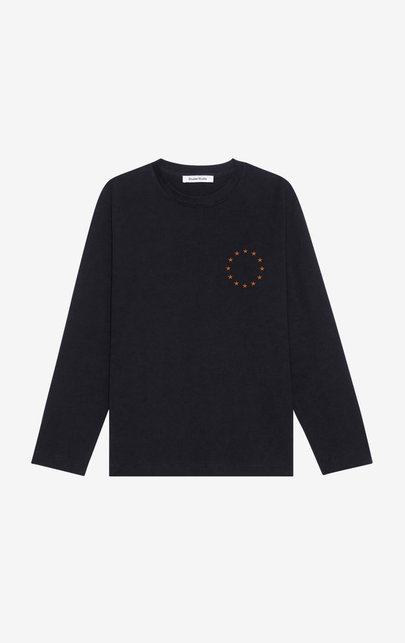 REGULAR T-SHIRT LONG SHIRT EUROPA XXS / BLACK REGULAR T-SHIRT LONG SHIRT EUROPA XXS / BLACK
