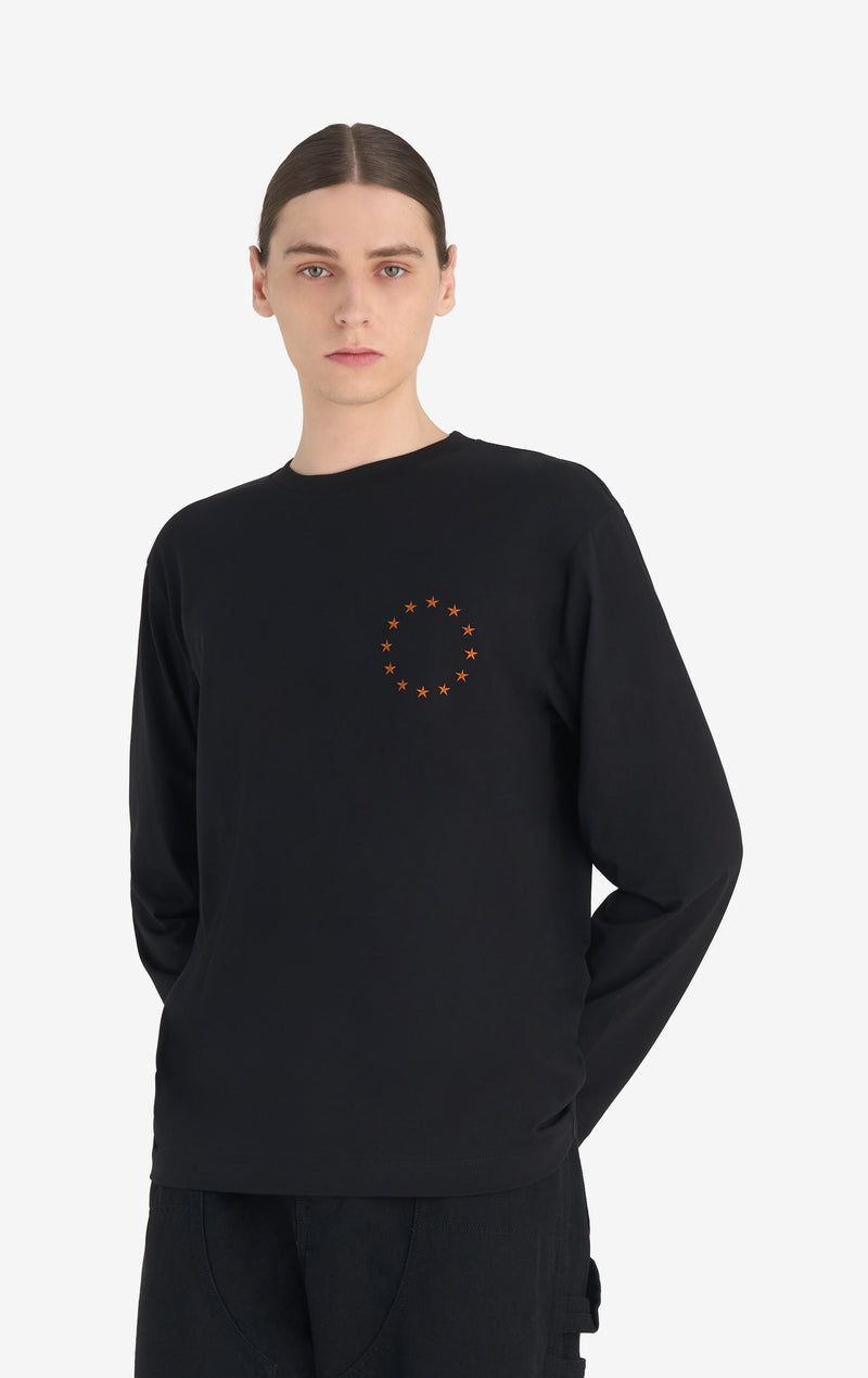 REGULAR T-SHIRT LONG SHIRT EUROPA XXS / BLACK REGULAR T-SHIRT LONG SHIRT EUROPA XXS / BLACK