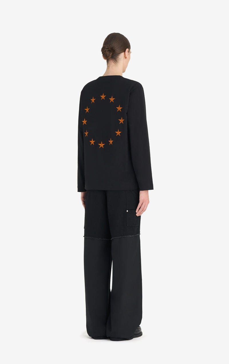 REGULAR T-SHIRT LONG SHIRT EUROPA XXS / BLACK REGULAR T-SHIRT LONG SHIRT EUROPA XXS / BLACK