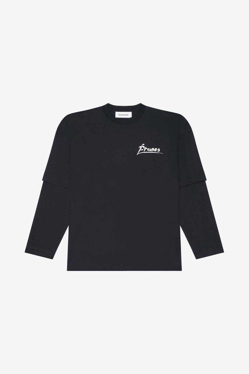 DOUBLE SLEEVES T-SHIRT SIGNED BLACK 1 DOUBLE SLEEVES T-SHIRT SIGNED BLACK 1
