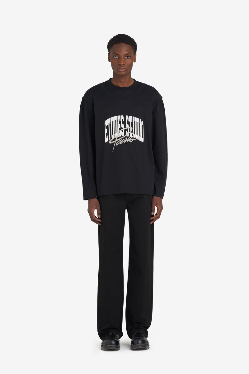 ETUDES STUDIO HYBRID T-SHIRT LONG SLEEVE UNIVERSITY BLACK 3 ETUDES STUDIO HYBRID T-SHIRT LONG SLEEVE UNIVERSITY BLACK 3