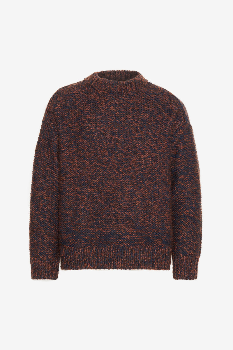 ROUND NECK MARLED RUST 1 ROUND NECK MARLED RUST 1