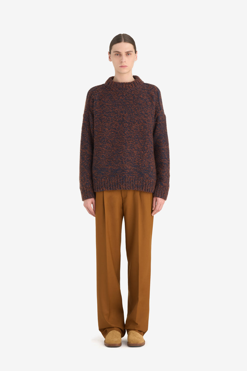 ROUND NECK MARLED RUST 3 ROUND NECK MARLED RUST 3