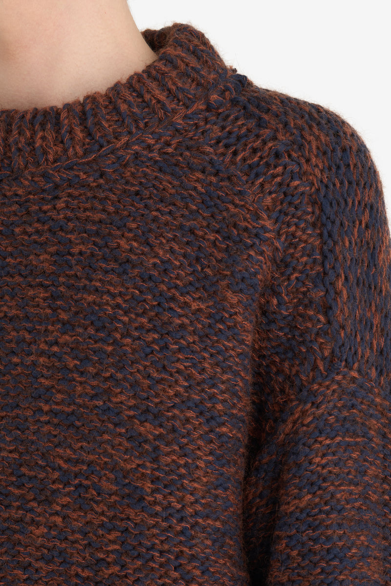 ROUND NECK MARLED RUST 5 ROUND NECK MARLED RUST 5