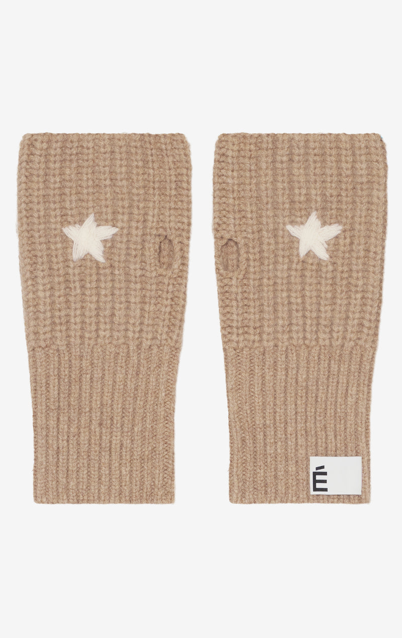 ETUDES STUDIO RIBBED MITTENS STAR BEIGE 1 ETUDES STUDIO RIBBED MITTENS STAR BEIGE 1