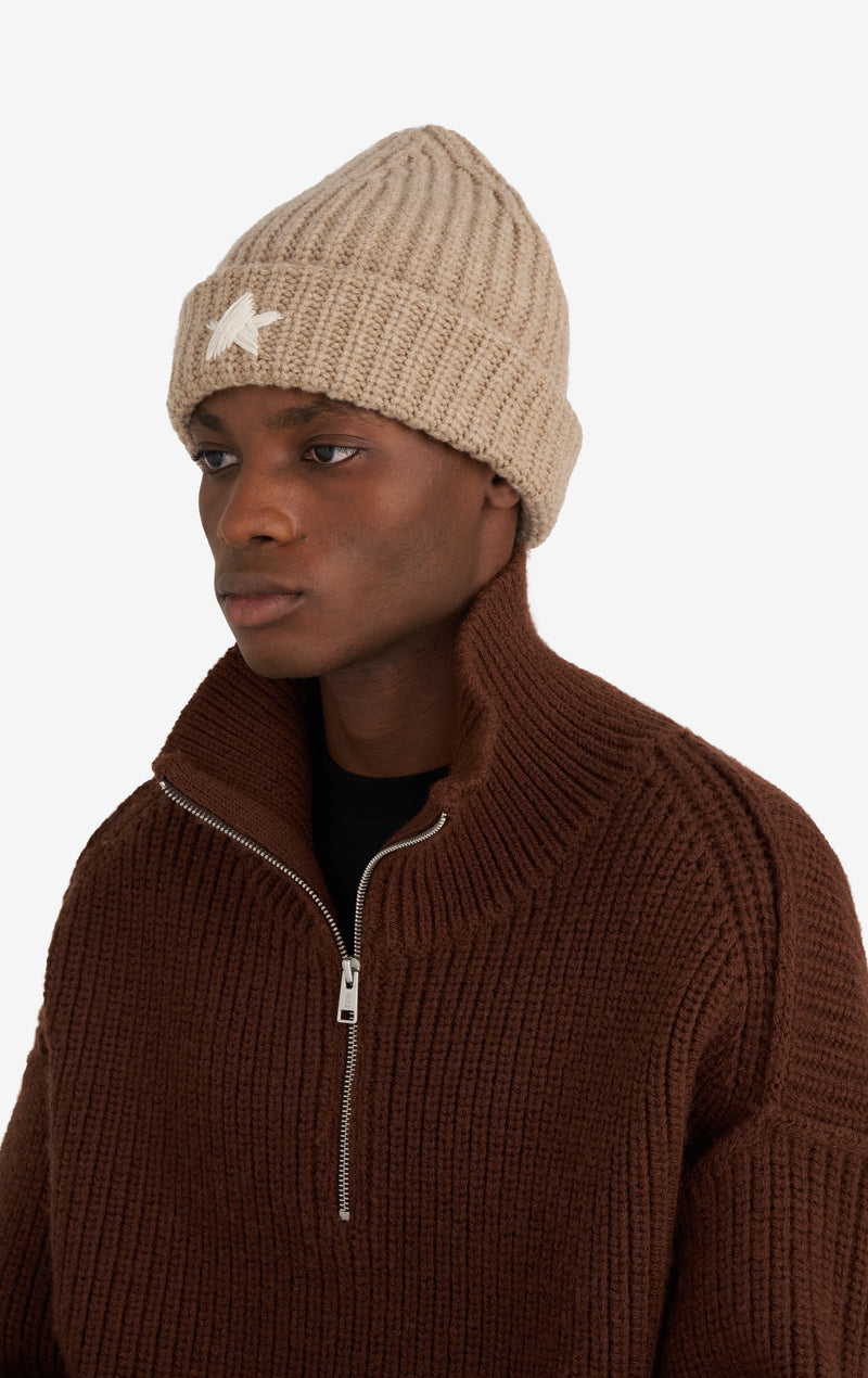 ETUDES STUDIO RIBBED BEANIE STAR BEIGE 2 ETUDES STUDIO RIBBED BEANIE STAR BEIGE 2