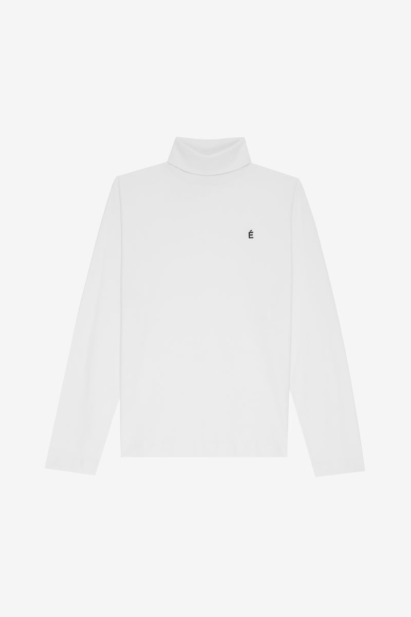 TURTLE NECK TEE SHIRT É WHITE BLANC 1