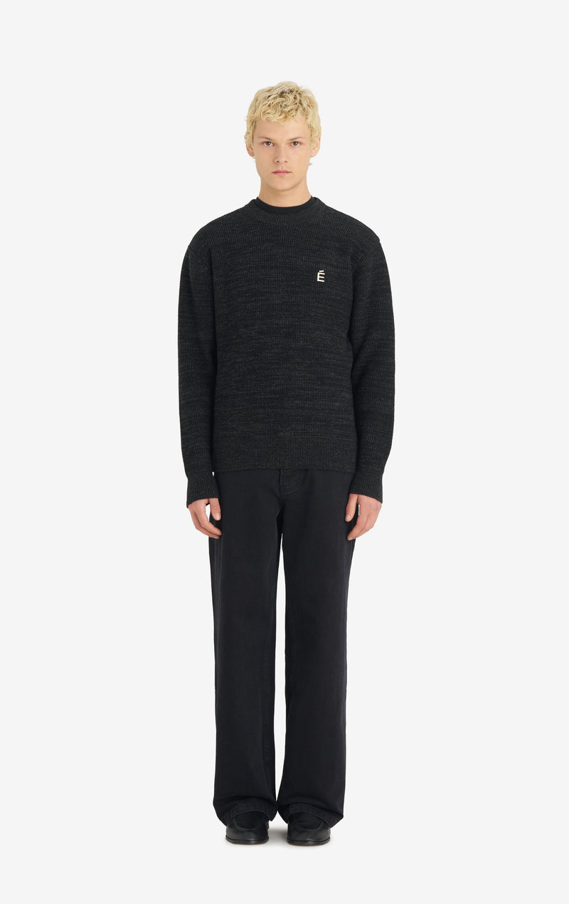 BORIS ACCENT SWEATER T1 / CHARCOAL