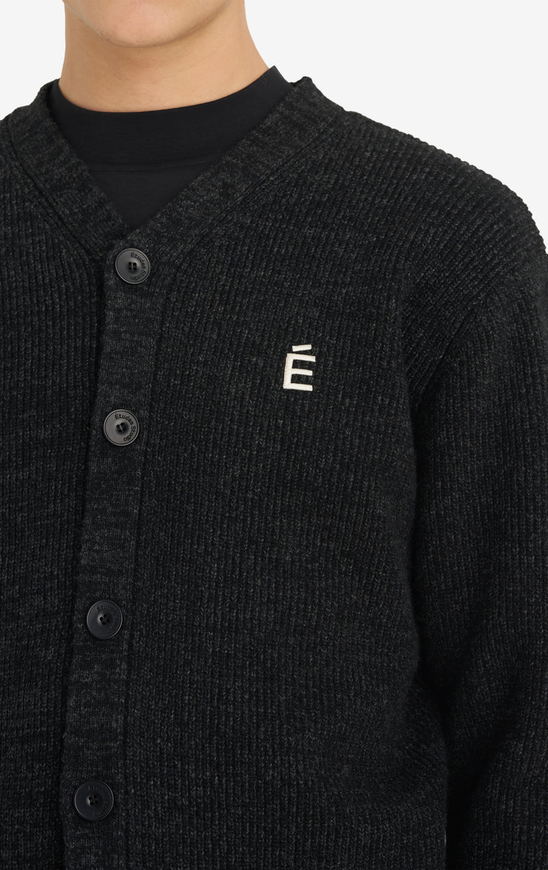 BORIS CARDIGAN ACCENT CARDIGAN - CHARCOAL T1 / CHARCOAL