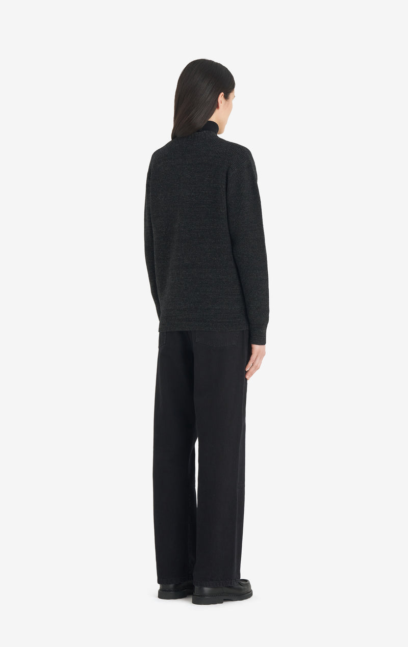 BORIS CARDIGAN ACCENT CARDIGAN - CHARCOAL T1 / CHARCOAL