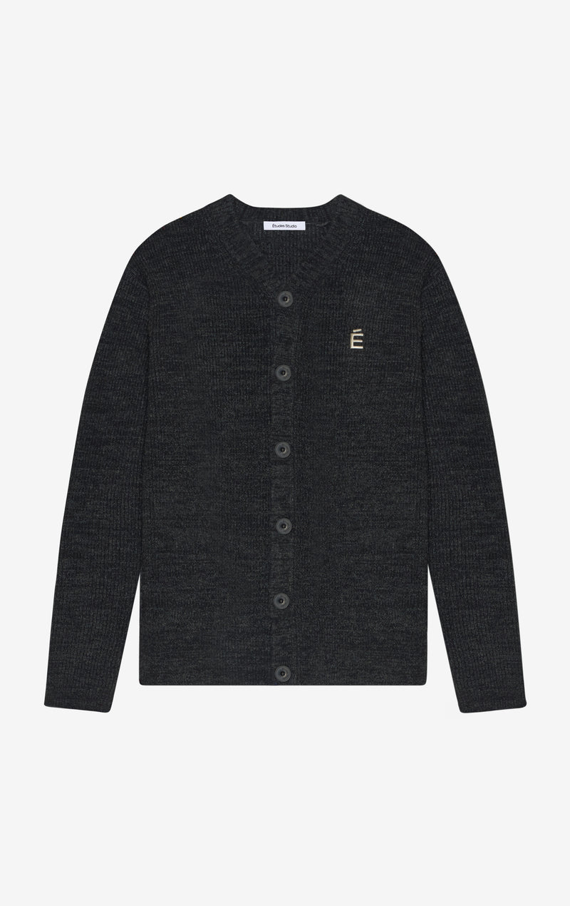 BORIS CARDIGAN ACCENT CARDIGAN - CHARCOAL T1 / CHARCOAL