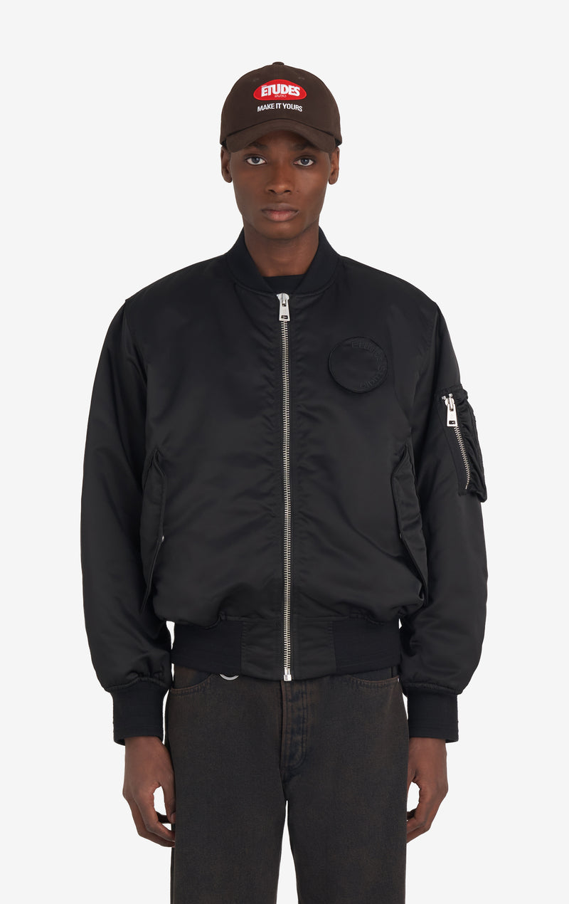 NYLON BOMBER JACKET 42 / BLACK