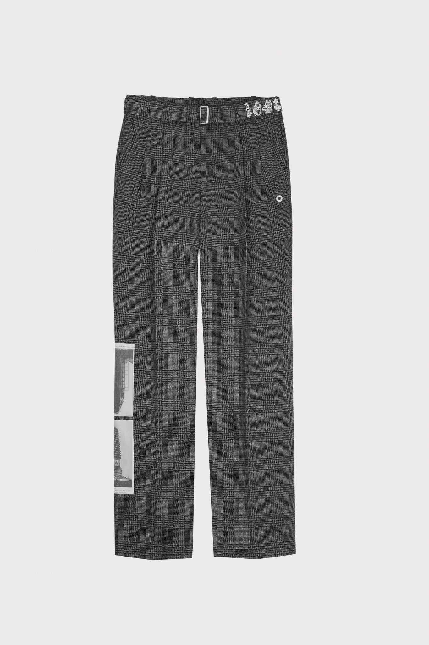 ÉTUDES COOPER BATIA SUTER CHECK GREY TROUSERS 2