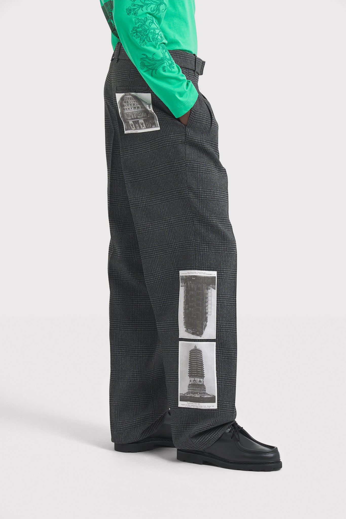 ÉTUDES COOPER BATIA SUTER CHECK GREY TROUSERS 4