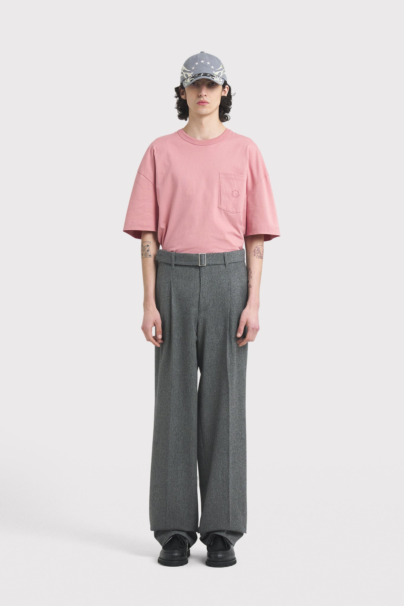 ÉTUDES COOPER FLANNEL HEATHER GREY TROUSERS 1