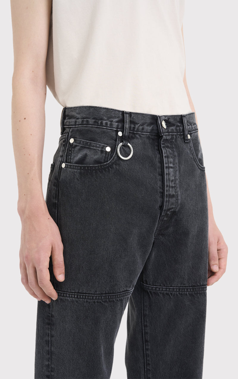 ÉTUDES PANTALON COIN DENIM DÉLAVÉ NOIR 5