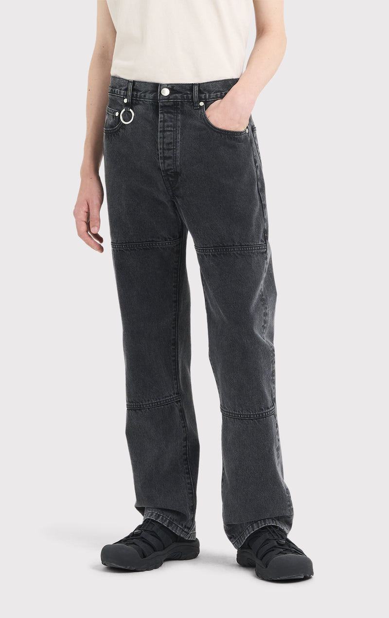 ÉTUDES PANTALON COIN DENIM DÉLAVÉ NOIR 2
