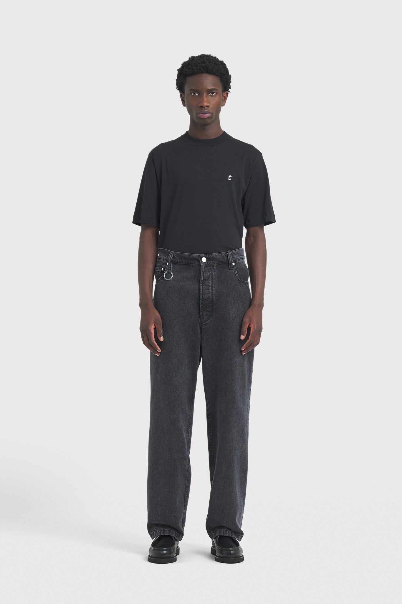 ÉTUDES DISTRICT DENIM BLACK WASHED TROUSERS 1