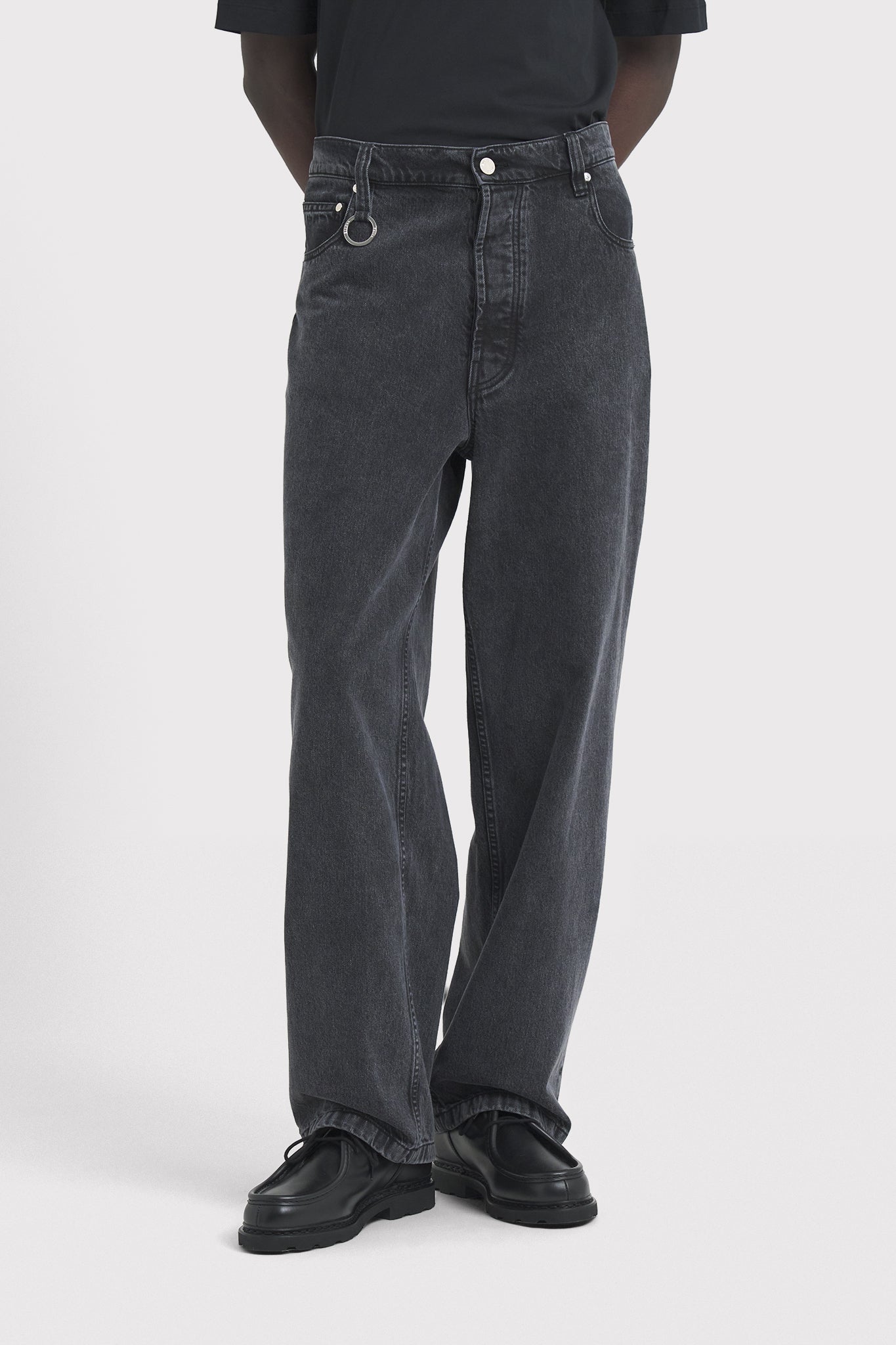 ÉTUDES DISTRICT DENIM BLACK WASHED TROUSERS 4