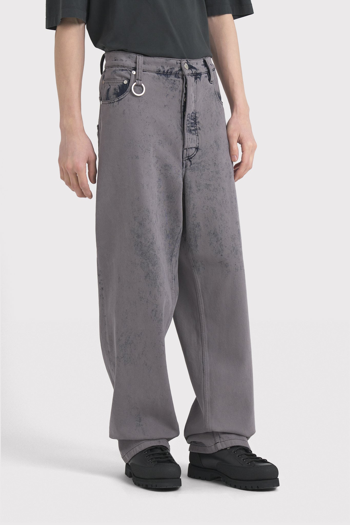 ÉTUDES DISTRICT DENIM OVERDYED GREY TROUSERS 4