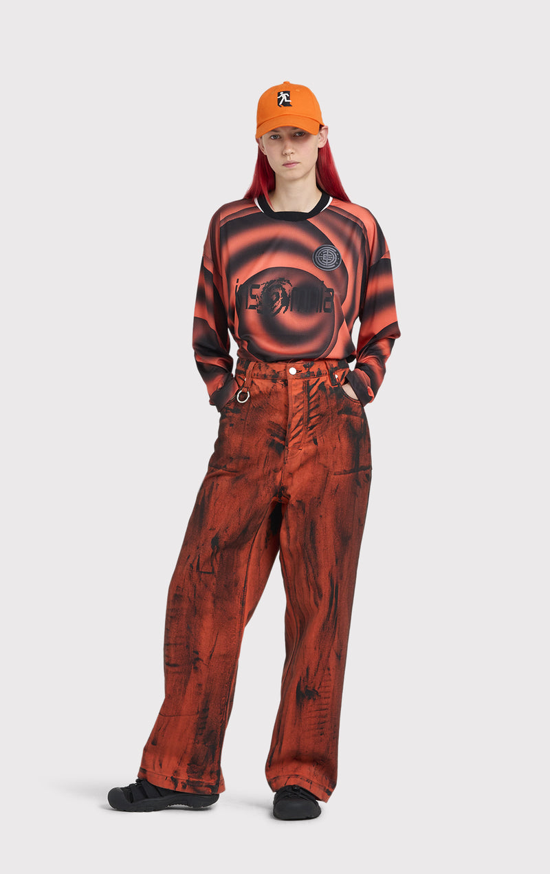 ÉTUDES DISTRICT DYED PAINT ORANGE TROUSERS 7