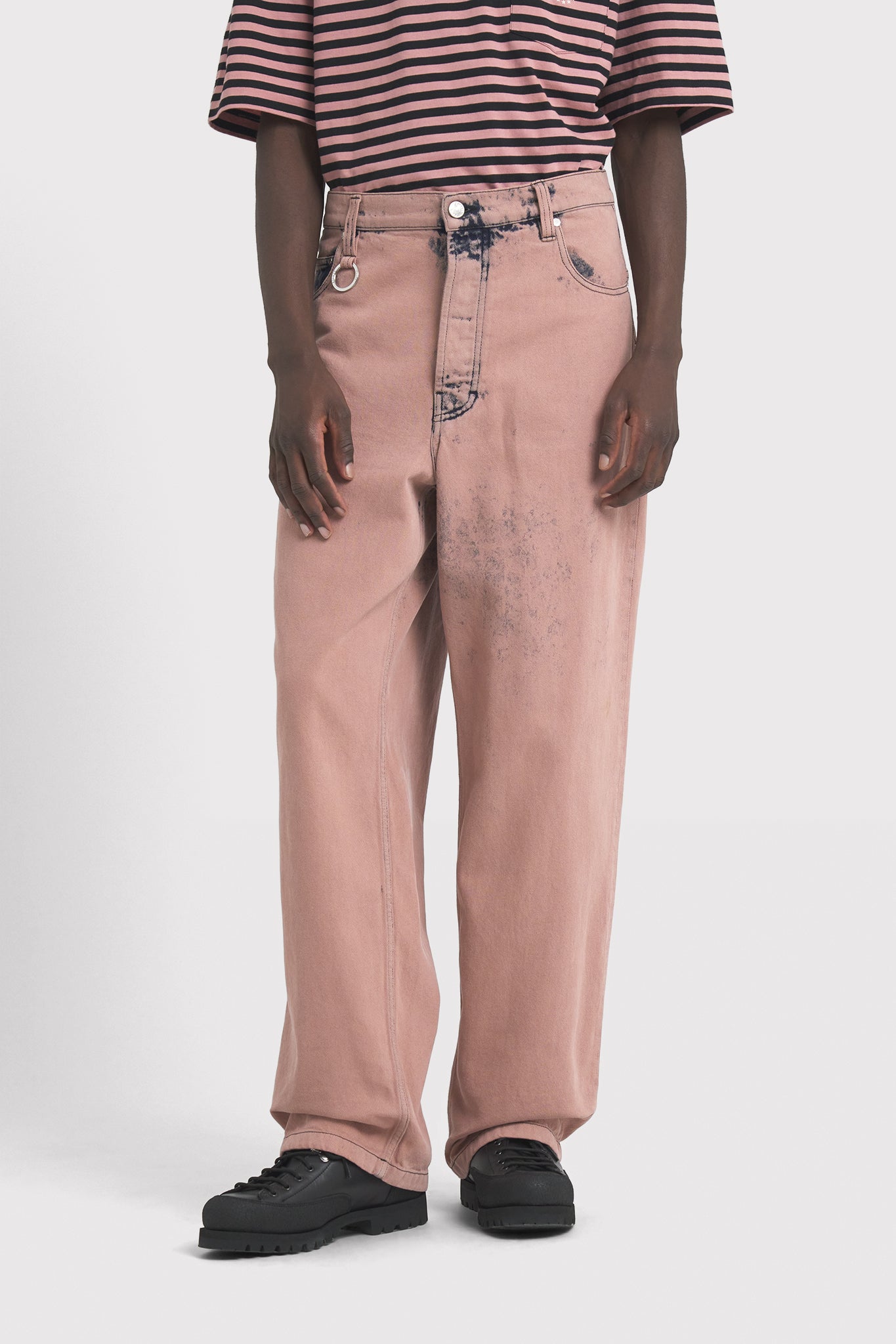 ÉTUDES DISTRICT DENIM OVERDYED PINK TROUSERS 4