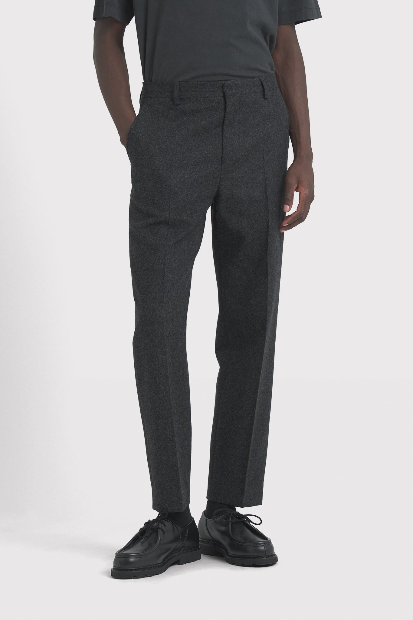 ÉTUDES DOWNTOWN FLANNEL ANTHRACITE TROUSERS 4