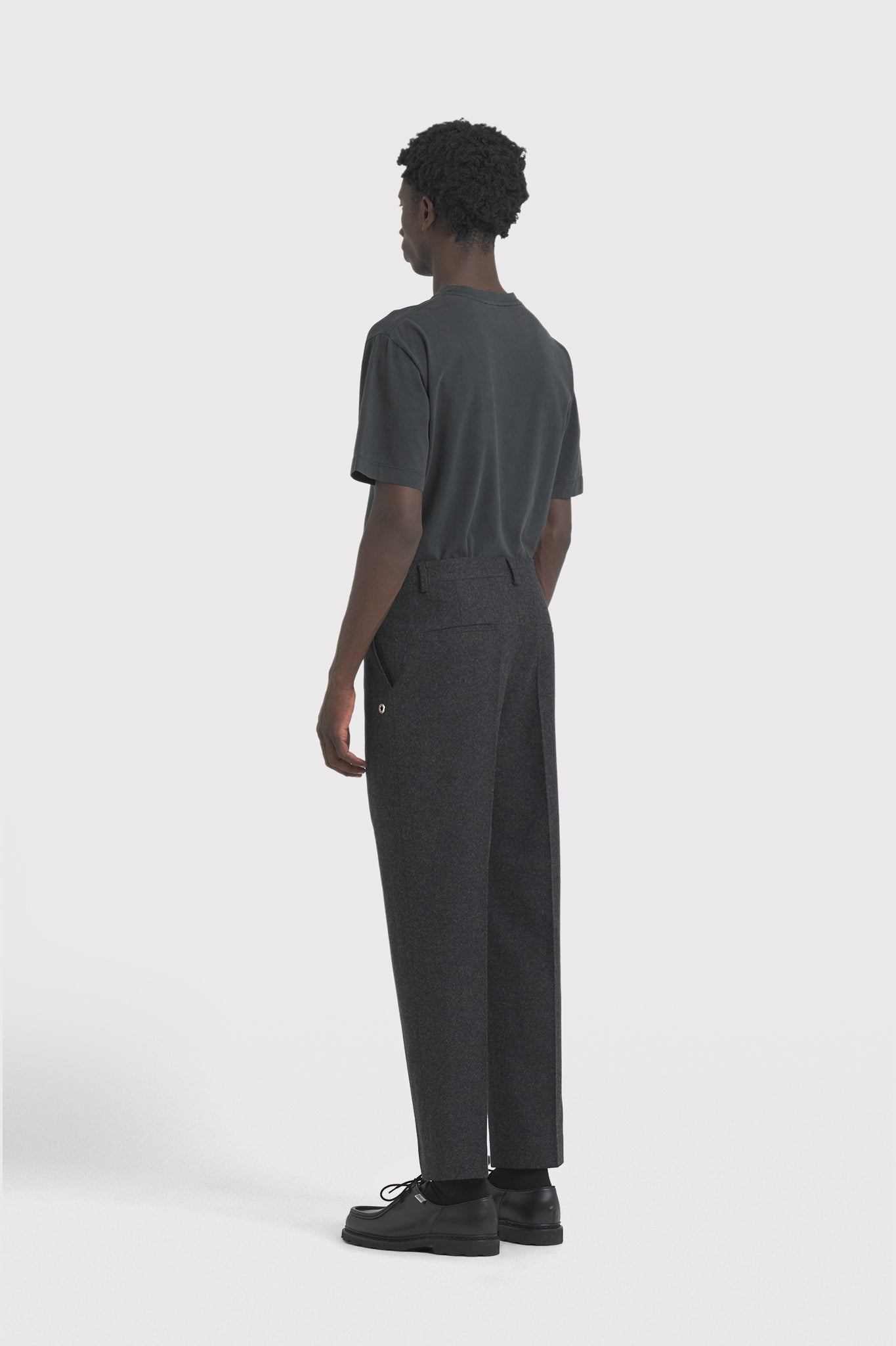 ÉTUDES DOWNTOWN FLANNEL ANTHRACITE TROUSERS 3