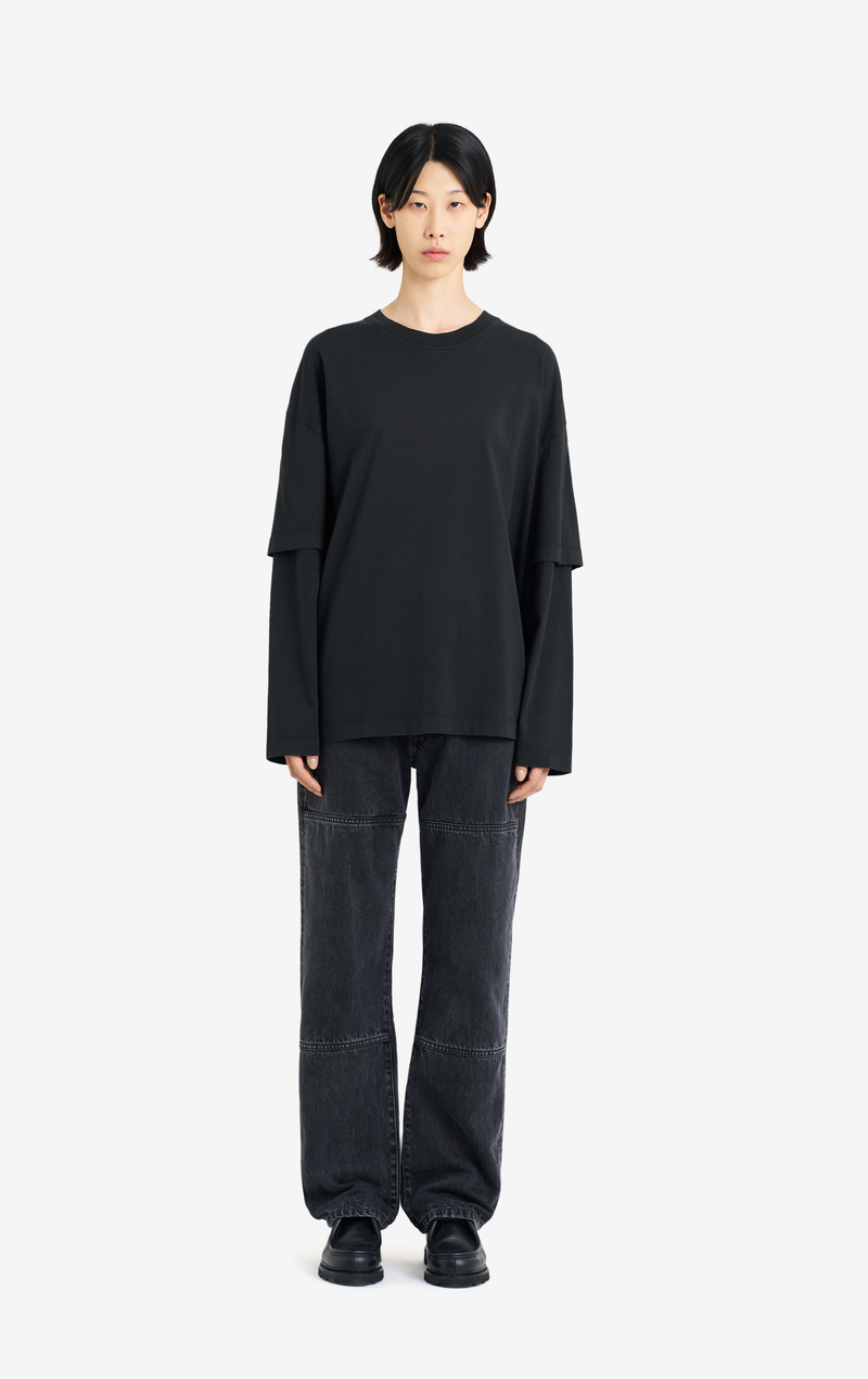 ETUDES STUDIO DOUBLE SLEEVE TEE SHIRT BLACK 2