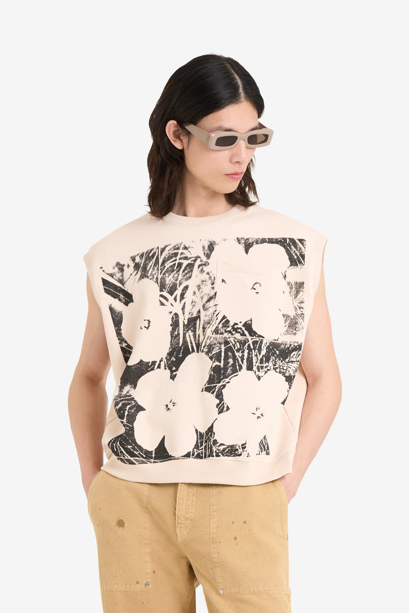 BOXY FIT CREW ANDY WARHOL FLOWERS BLUSH 2